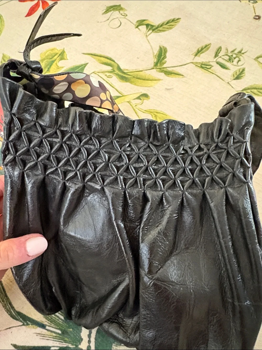 Jamin Puech Vintage Black Women's Shoulder Bag with Patterned Strap